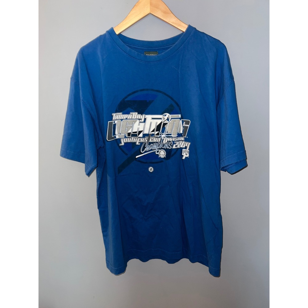 Tampa Bay Lightning 2004 Southeast Division Champions T-Shirt Large Blue NHL
